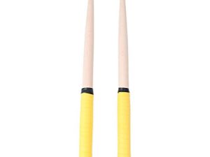 SUPVOX زوج واحد من عصي الطبلة من Maibachi Taiko دبابيس خشبية لملحقات الآلات الموسيقية 35x2 سم (أصفر)