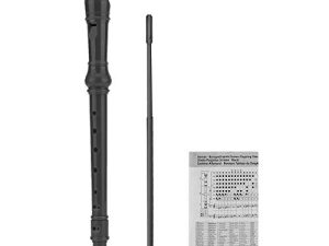 SJOYS 8-Hole Soprano Descant Recorder Kids Music Flute with Cleaning Rod & Case Bag For School Student Home Entertainment Black أسود