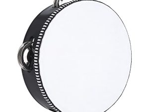 Dreokee Tambourines للبالغين ، 6 بوصات من البلاستيك باليد طبل جرس تامبورين مع أناشيد معدنية من خشب البتولا ، صف واحد ، آلات موسيقية إيقاعية ، دف يدوي للكنيسة ، KTV ، حفلة ، لعبة ، أسود