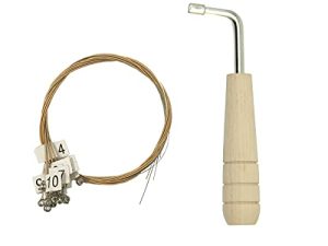 Smequeen 16 Metal Harp String + Tuning Wrench يستخدم في آلة وترية القيثارة الصغيرة Lyre Harp ...