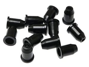 RLECS 2 Set Guitar Ferrules Guitar String Caps تصاعد إبزيم من خلال الجسم بطانات حلقات لأجزاء آلات الجيتار الموسيقية ، 6 قطع لكل مجموعة ، أسود