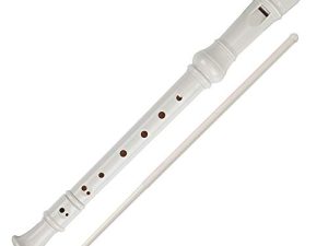 مسجل سوبرانو Flauta Recorder 8 فتحات ABS كلارينيت نمط ألماني ثلاثي الفلوت C مفتاح للأطفال الأطفال مع تعليمات الرسم البياني بالإصبع مع كيس قضيب التنظيف أبيض