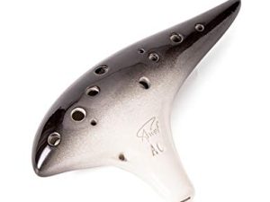 "ملاحظات المحيط" 12 فتحة بطاطا حلوة Ocarina ذات شكل رشيق أوكارينا فخار بلون ألتو سي (متدرج أسود)