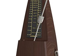 Linrax M2 Mechanical Metronome for Piano Guitar Bass Ukulele Drum Violin Cello Saxophone Trumpet and Other Musical Instrumpo، Track Tempo and Beat، Loud Sound، High Precision، Wood Grain