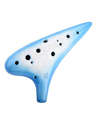 "Joy of Wood Thrush" 12 حفرة Alto C Ceramic Ocarina بحرفية رائعة (أزرق متدرج) "Joy of Wood Thrush" 12 حفرة Alto C Ceramic Ocarina بحرفية رائعة (أزرق متدرج)