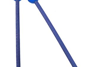 زوج واحد من TUOREN مقاس 7.5 بوصة طويل من المطاط Xylophone Mallets طبل لسان عصي قرع مطرقة بمقبض خشبي إكسسوار أداة موسيقية (أزرق)