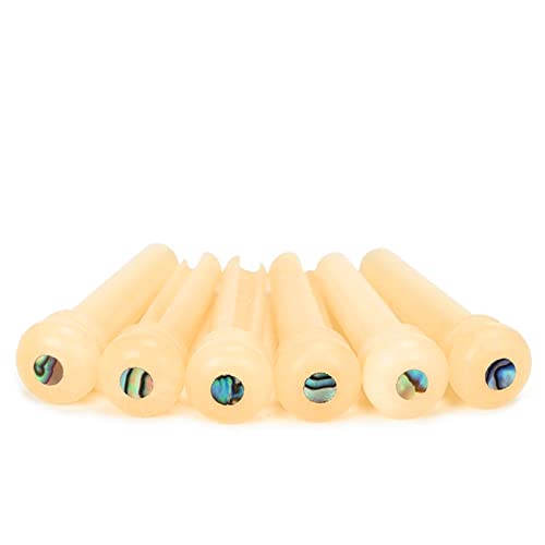 Miwayer Guitar Bone Bridge Pins Real Bone Unbleached Vintage Style Replacement Parts 6 & 12 String Acoustic Guitar (Unbleached Small Abalone Dot) Miwayer Guitar Bone Bridge Pins Real Bone Unbleached Vintage Style Replacement Parts 6 & 12 String Acoustic Guitar (Unbleached Small Abalone Dot)
