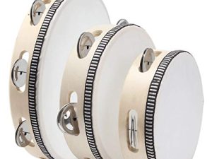 FengWu 3 Pack Tambourine للبالغين 6 بوصة 7 بوصة 10 بوصة باليد الدف المعدنية الأناشيد صف واحد آلة الدف المحمولة للكنيسة ، KTV ، الموسيقية التعليمية