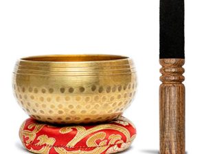 مجموعة أوعية الغناء التبتية ~ وعاء صوت التأمل مطروق يدويًا في نيبال لليوغا والتأمل واليقظة والشفاء وتوازن الشاكرا ~ (3.5 بوصة)