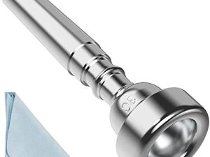 قطعة لسان بوق فضي 3C مع قطعة قماش لتنظيف الصندوق متوافقة مع آلات ياماها باخ كون كينج الموسيقية للمبتدئين والمحترفين (3C فضية)