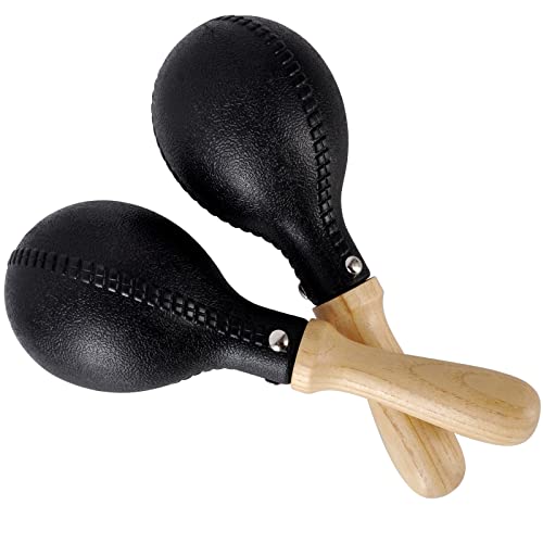 EASTROCK Maracas خشخيشات قرع يدوية بمطرقة رملية ، آلة قرع سوداء احترافية مع قذائف ABS ومقابض خشبية للعروض الحية والتسجيل ، الحفلة ، الحفلة الموسيقية ، KTV EASTROCK Maracas خشخيشات قرع يدوية بمطرقة رملية ، آلة قرع سوداء احترافية مع قذائف ABS ومقابض خشبية للعروض الحية والتسجيل ، الحفلة ، الحفلة الموسيقية ، KTV