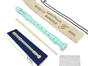 HOSEYIN Soprano Recorder Baroque style German style C Key 8 Holes Soprano Recorder للمبتدئين من الطلاب (باروك ، أخضر فاتح)
