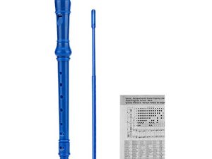 SJOYS 8-Hole Soprano Descant Recorder Kids Music Flute with Cleaning Rod & Case Bag For School Student Home Entertainment Blue أزرق