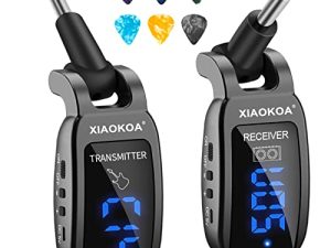 نظام جيتار لاسلكي ، جهاز استقبال جيتار لاسلكي XIAOKOA UHF 164 قدم مع شاشة HD LED للآلات الموسيقية ذات الجيتار الكهربائي أسود）