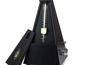 Qulable Mechanical Metronome for Piano Guitar Drum Violin Saxophone Musician Track Beat and Tempo، Loud Sound، Steel Movement wind up spring 40-208 beat / min ملحقات آلة موسيقية (أسود)