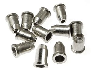 RLECS 2 Set Guitar Ferrules Guitar String Caps Mounting Buckle عبر الجسم بطانات حلقات لأجزاء آلات الجيتار الموسيقية ، 6 قطع لكل مجموعة ، فضي