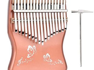 بيانو ALAUTRY Kalimba Thumb 17 مفتاحًا ، بيانو محمول بإصبع Mbira مع كتب موسيقية ومطرقة ضبط ، هدايا للأطفال البالغين المبتدئين المحترفين