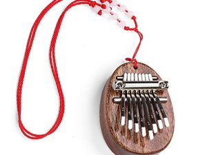 Exotic Nepal Kalimba 8 Keys Thumb Piano with lanyard Portable Mini Piano Musical Instrument Good Valentine Gift Finger Piano Gift، 202109، Brown