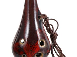 أداة موسيقية Vaguelly 6 فتحات Ocarina Alto C من السيراميك أوكارينا هدية للأطفال المبتدئين والكبار مع أداة للرياح بلون عشوائي
