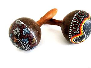 Maracas كبير خشبي Maracas راتل شاكر قرع أداة مرسومة باليد زوج - JIVE BRAND