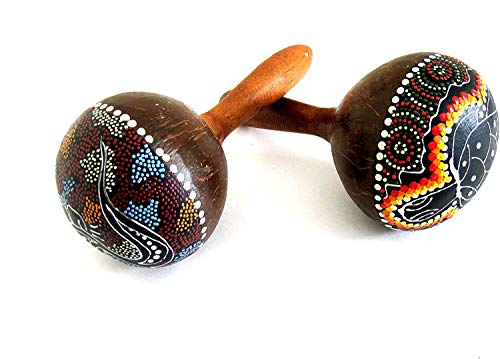 Maracas كبير خشبي Maracas راتل شاكر قرع أداة مرسومة باليد زوج - JIVE BRAND Maracas كبير خشبي Maracas راتل شاكر قرع أداة مرسومة باليد زوج - JIVE BRAND