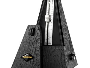 AODSK Mechanical Metronome ، المسرع العالمي للبيانو والجيتار والكمان والطبول والآلات الأخرى ، قياسي ، (خشب حبيبي أسود)