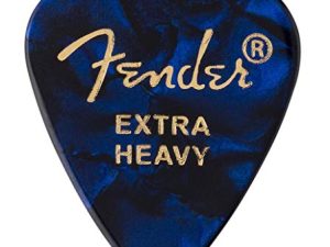 اختيارات جيتار Fender Premium Celluloid من 351 شكل ، موتو أزرق ، ثقيل إضافي ، 12 عبوة