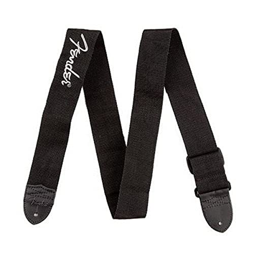 حزام جيتار Fender Logo ، 2 بوصة ، أسود مع شعار أبيض حزام جيتار Fender Logo ، 2 بوصة ، أسود مع شعار أبيض
