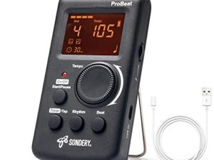 Sondery Digital Metronome لطبل البيانو والجيتار وجميع الأدوات ، وظيفة مؤقت ، نغمة بصوت امرأة و 3 أصوات مختلفة ، بطارية ليثيوم داخلية قابلة للشحن