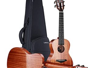 Lankro Concert Ukulele Solid Mahogany Ukelele 23 بوصة مجموعة المبتدئين للمبتدئين مع ملحقات Ukeleles للبالغين الآلات الموسيقية الوترية هاواي أوكالالي