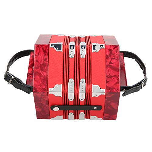Eujgoov Concertina Accordion ، 20 زرًا كونسرتينا أكورديون ، محترف محمول للبالغين مستلزمات الآلات الموسيقية (أحمر) Eujgoov Concertina Accordion ، 20 زرًا كونسرتينا أكورديون ، محترف محمول للبالغين مستلزمات الآلات الموسيقية (أحمر)