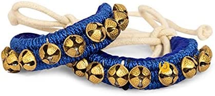 أجراس خلخال من Ghungroo مصنوعة يدويًا من أجراس كبيرة للرقص الموسيقية الكلاسيكية Kathak Bharatanatyam Kuchipudi Ghungroo (BLUE 1 LINE) أجراس خلخال من Ghungroo مصنوعة يدويًا من أجراس كبيرة للرقص الموسيقية الكلاسيكية Kathak Bharatanatyam Kuchipudi Ghungroo (BLUE 1 LINE)