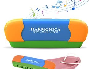 جهاز Harmonica Key of C 16 ثقب بلوز الفم للأطفال للتعليم المبكر ، أداة موسيقية سهلة اللعب ، ألعاب تعليمية للمبتدئين في حفلات الأطفال (أزرق)