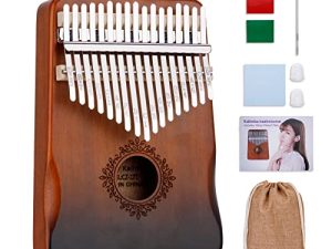 أداة موسيقية مبيرا الموسيقية المحمولة من TOOKYLAND Kalimba Mahogany مع منحنى راحة اليد ، 17 مفتاحًا للأطفال والكبار للمبتدئين