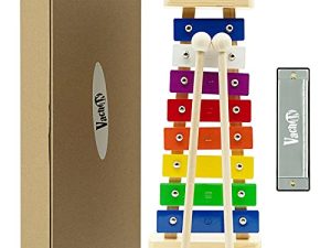 VACHAN Xylophone للأطفال ، أداة موسيقية خشبية من Xylophone Orff مزودة بمطرقتين وإيقاع تعليمي للأطفال في مرحلة ما قبل المدرسة ، وهدية إيقاعية لعيد الميلاد وحشو تخزين
