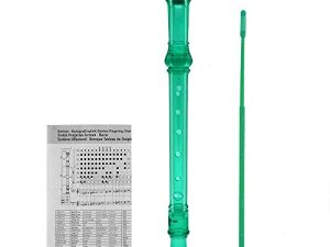 8Bees Descant Soprano Recorder 8 Hole with Cleaning Rod ، أداة موسيقية أساسية لطالب المدرسة (أخضر شفاف)