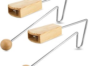 2 قطعة من آلات الإيقاع الموسيقية Vibraslap ، إيقاع اللعب ، قم بتدوير غرفة الصوت Orff Hand ، آلة قرع موسيقية معدنية للأطفال