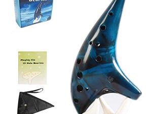 新品 أوكارينا ، آلة موسيقية أوكارينا من السيراميك 12 نغمة من ألتو سي مع حقيبة حمل حبل رقبة وربطة عنق وكتاب الأغاني هدية جيدة للأطفال والكبار والمبتدئين