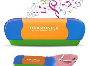 جهاز Harmonica Key of C 16 هول بلوز للأطفال للتعليم المبكر ، أداة موسيقية سهلة اللعب ، ألعاب تعليمية للمبتدئين في حفلات الأطفال (برتقالي)
