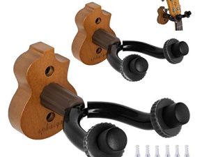 حامل شماعات Ukulele على الحائط من قطعتين خشبي يناسب Mandolin Ukele و Banjo Hanger و Ukulele Keeper في المنزل والاستوديو ومحلات الموسيقى والمتاحف والمعرض التجاري