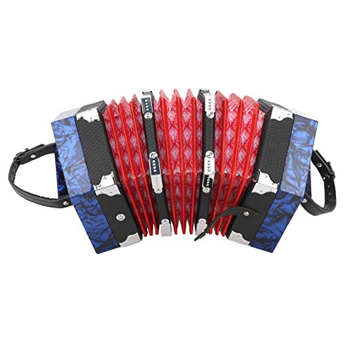 Eujgoov Concertina Accordion ، 20 زرًا كونسرتينا أكورديون ، محترف محمول للبالغين مستلزمات الآلات الموسيقية (أزرق ملكي) Eujgoov Concertina Accordion ، 20 زرًا كونسرتينا أكورديون ، محترف محمول للبالغين مستلزمات الآلات الموسيقية (أزرق ملكي)