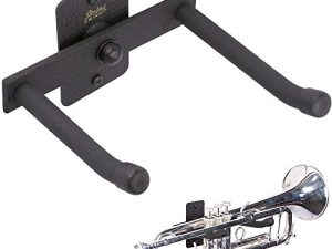 حامل بوق أفقي على الحائط يتأرجح على شكل سلسلة - حامل لجميع الأبواق بما في ذلك Piccolo و Pocket Trumpet - آمن للآلات الموسيقية بدون حافظات صلبة - صنع في الولايات المتحدة الأمريكية