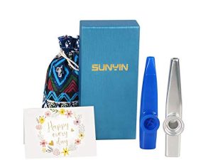 أداة SUNYIN Kazoo من الألومنيوم والبلاستيك قطعتان من آلات Kazoo الموسيقية رفيق للبيانو القيثارة والحفلات Kazoo للأطفال والكبار