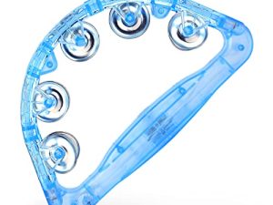الدف LED - آلات إيقاعية وميض موسيقية محمولة باليد للبالغين - تضيء الدف مع البطاريات (أزرق)