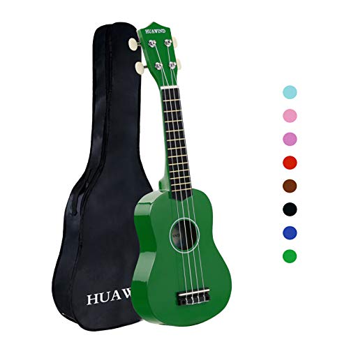 HUAWIND Kids Ukulele ، مقاس 21 بوصة سوبرانو القيثارة للمبتدئين ، جيتار هاواي للأطفال بأربعة أوتار من الخشب Uke للأطفال مع حقيبة الحفلة (أخضر) HUAWIND Kids Ukulele ، مقاس 21 بوصة سوبرانو القيثارة للمبتدئين ، جيتار هاواي للأطفال بأربعة أوتار من الخشب Uke للأطفال مع حقيبة الحفلة (أخضر)