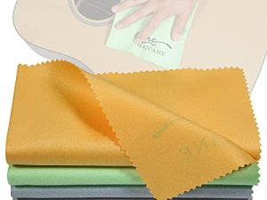 ملابس جيتار من Hricane مقاس 12 × 12 بوصة مصنوعة من ألياف متناهية الصغر من جلد الغزال القطيفة لتلميع الآلات الموسيقية أقمشة تلميع وتنظيف فاخرة للجيتار والكمان والبيانو الكلارينيت البوق ساكس العالمي