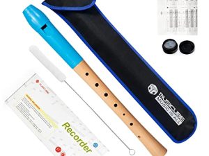MUSICUBE Soprano Recorder Instrument German Fingering Single Hole Recorder مع تنظيف قضيب آلة موسيقية للأطفال المبتدئين والكبار من قطعتين طقم مسجل