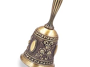 جرس اليد Hourwof ، جرس العشاء المعدني ، جرس خدمة أجراس الزفاف المزخرفة ، جرس نداء الكريسماس ، جرس من البرونز