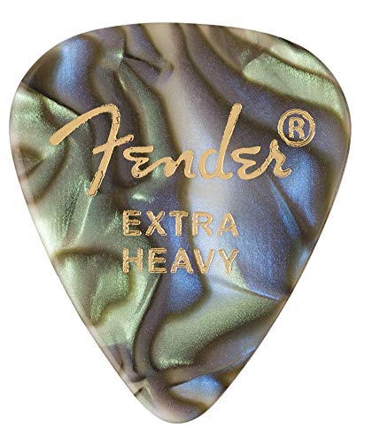 اختيارات جيتار Fender Premium Celluloid من 351 شكل ، أذن البحر ، ثقيل للغاية ، 12 عبوة اختيارات جيتار Fender Premium Celluloid من 351 شكل ، أذن البحر ، ثقيل للغاية ، 12 عبوة