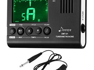 موالف Donner Metronome لجميع الأدوات - جيتار ، باس ، كمان ، قيثارة ، بوق ، لوني ، كلارينيت ، فلوت ، 3 في 1 رقمي مع موالف / مسرع / مولد نغمة ، DMT-01
